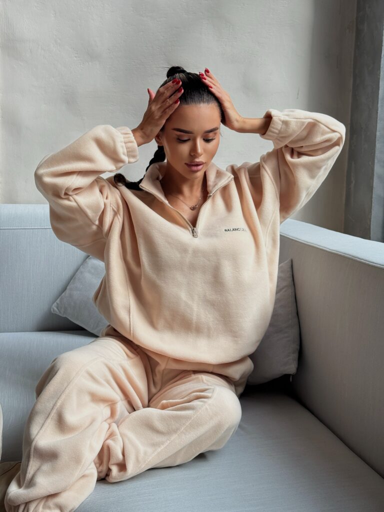 Костюм beige фліс, кофта стійка